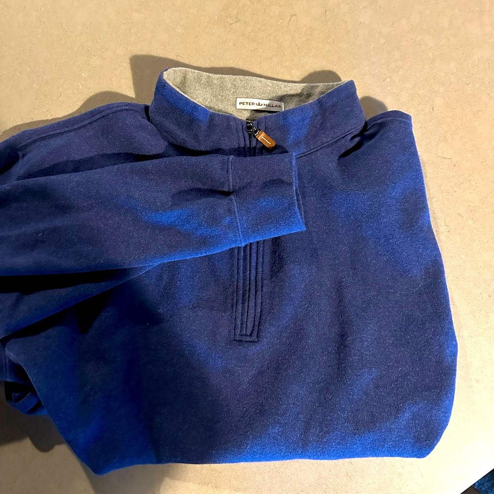 Peter Millar Tri-Blend Melange Fleece Quarter-Zip/Sweater/Pullover - Men's M